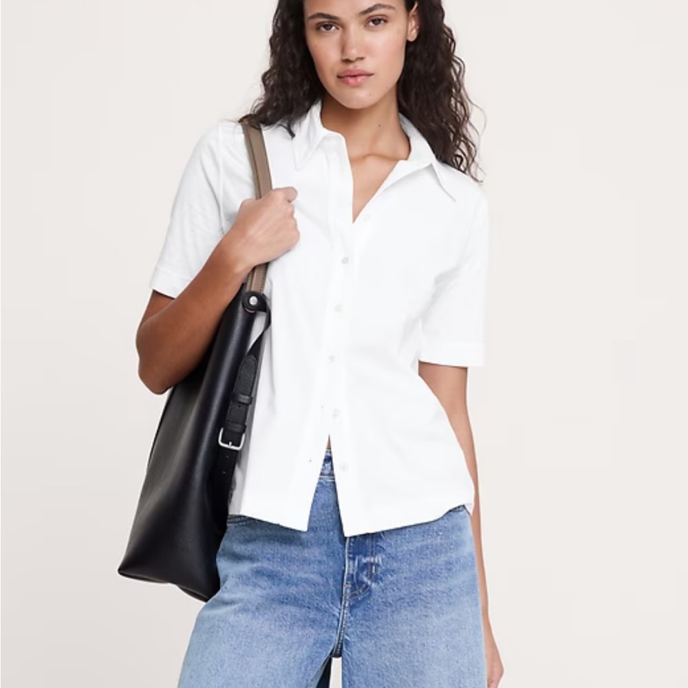 Banana Republic Silky Cotton Button Down Shirt